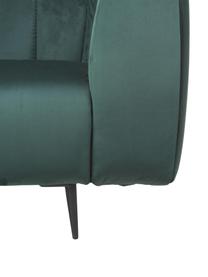 Sillón de terciopelo Shel, Tapizado: 100% terciopelo de poliés, Asiento: muelles ondulados, espuma, Estructura: madera dura, madera bland, Patas: metal recubierto, Terciopelo verde oscuro, patas negro, An 110 x F 95 cm