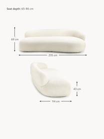 Teddy-Sofa Alba (3-Sitzer), Bezug: Teddy (100% Polyester) De, Gestell: Massives Fichtenholz, Bir, Füße: Kunststoff Dieses Produkt, Teddy Off White, B 235 x T 114 cm, Rückenlehne links