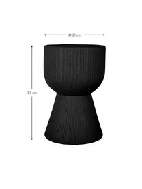 Grand cache-pot aspect bois Tam Tam, Plastique, Noir, Ø 17 x haut. 27 cm