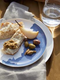 Assiettes à dessert avec bord doré Rosie, 2 pièces, Porcelaine, Blanc, bleu, Ø 21 x haut. 2 cm