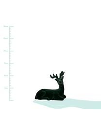 Deko-Objekte-Set Deer, 2-tlg., Samt, Grün, 12 x 12 cm