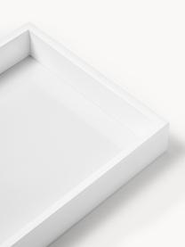 Hochglanz-Tablett Hayley, B 33 cm, Tablett: Mitteldichte Holzfaserpla, Unterseite: Samtbezug, Weiß, B 33 x T 24 cm