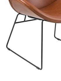 Sillón de cuero sintético Cazar, Tapizado: cuero sintético (poliuret, Estructura: metal con pintura en polv, Coñac, negro, An 69 x F 79 cm
