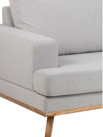 Ecksofa Norwich in Hellgrau mit Buchenholz-Füßen, Bezug: Polyester, Beine: Buchenholz, gebeizt, Webstoff Hellgrau, B 233 x T 148 cm