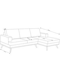 Ecksofa Norwich in Hellgrau mit Buchenholz-Füssen, Bezug: Polyester, Beine: Buchenholz, gebeizt, Webstoff Hellgrau, B 233 x T 148 cm