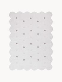 Tappeto fatto a mano Biscuit, lavabile, Retro: 100% cotone, Bianco, grigio chiaro, beige chiaro, Larg. 120 x Lung. 160 cm (taglia S)