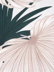Pościel z satyny bawełnianej Aloha, Przód: beżowy, zielony Tył: beżowy, 135 x 200 cm + 1 poduszka 80 x 80 cm