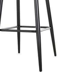 Zamatová barová stolička Amy, Zamatová tmavozelená, čierna, Š 45 x V 103 cm