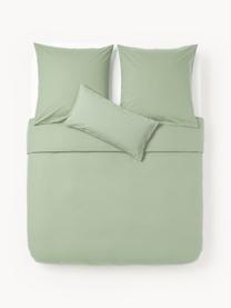 Housse de couette en percale de coton Elsie, Vert sauge, larg. 200 x long. 200 cm