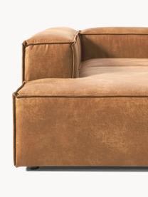 Narożna sofa modułowa XL ze skóry z recyklingu Lennon, Tapicerka: skóra z recyklingu (70% s, Stelaż: lite drewno, sklejka, Nogi: tworzywo sztuczne Ten pro, Brązowa skóra, S 329 x G 269 cm, lewostronna