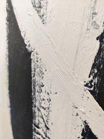 Ručne maľované plátno Spinning Around, Lomená biela, čierna, Š 98 x V 98 cm