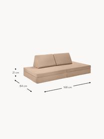 Canapé de jeu modulaire en velours Arktis, Velours beige, larg. 168 x prof. 84 cm