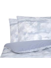 Baumwollsatin-Bettwäsche Cloudy mit Wolkenprint, Webart: Satin Fadendichte 210 TC,, Hellblau, Weiß, 240 x 220 cm + 2 Kissen 80 x 80 cm
