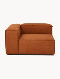 Modulo angolare Lennon, Rivestimento: 100% poliestere Con 115.0, Struttura: legno di pino massiccio, , Piedini: plastica, Tessuto color terracotta, Larg. 119 x Prof. 119 cm, angolo a sinistra