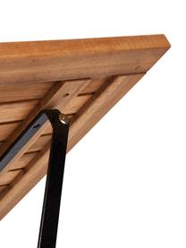 Table pliante plateau en bois Parklife, Noir, bois d'acacia
