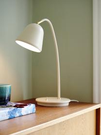 Bureaulamp Fleur in beige, Lampenkap: gecoat metaal, Lampvoet: gecoat metaal, Decoratie: metaal, Beige, 20 x 49 cm