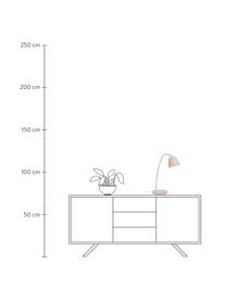 Bureaulamp Fleur in beige, Lampenkap: gecoat metaal, Lampvoet: gecoat metaal, Decoratie: metaal, Beige, 20 x 49 cm