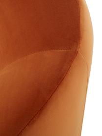 Fluwelen fauteuil Freja, Bekleding: fluweel (polyester), Poten: gepoedercoat metaal, Fluweel oranje, B 65 x D 72 cm