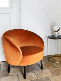 Fotel z aksamitu Freja, Tapicerka: aksamit (poliester) 30 00, Nogi: metal malowany proszkowo, Pomarańczowy aksamit, S 65 x G 72 cm