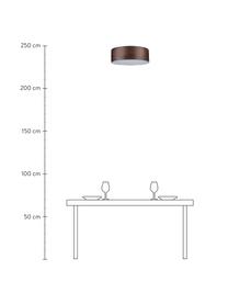 Plafondlamp Neordic van hout, Lampenkap: hout, Diffuser: kunststof, Bruin, Ø 45 x H 15 cm