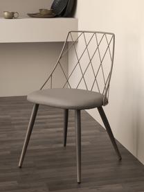 Kunstleren stoelen Addie in taupe, 2 stuks, Frame: metaal, gecoat, Kunstleer taupe, B 49 cm x D 49 cm