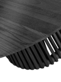 Table ronde bois massif scandi Jeanette, Bois, enduit, Noir, larg. 120 x haut. 78 cm