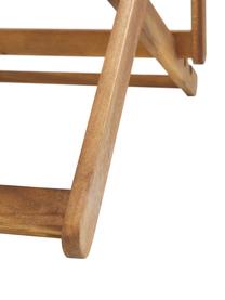 Inklapbare ligstoel Zoe, Frame: geolied acaciahout, Beige, wit, B 59 x D 91 cm