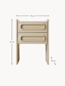 Nachttisch Space, Mitteldichte Holzfaserplatte (MDF), Hellbeige, B 45 x H 63 cm