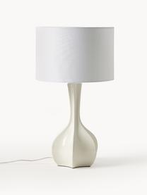 Lampa stołowa z ceramiczną podstawą Kash, Stelaż: metal powlekany, Biały, złamana biel, Ø 38 x W 68 cm