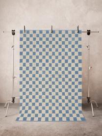 Ręcznie tkany dywan z wypukłą strukturą Penton, 100% bawełna, Kremowobiały, niebieski, S 170 x D 240 cm (Rozmiar M)