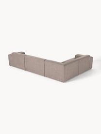 Grosses Ecksofa Melva (4-Sitzer), Bezug: 100 % Polyester Der strap, Gestell: Massives Kiefern- und Fic, Webstoff Taupe, B 339 x T 220 cm, Eckteil links