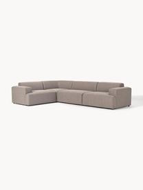 Grosses Ecksofa Melva (4-Sitzer), Bezug: 100 % Polyester Der strap, Gestell: Massives Kiefern- und Fic, Webstoff Taupe, B 339 x T 220 cm, Eckteil links