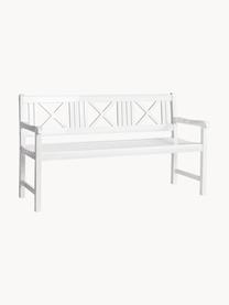 Panca grande da giardino in legno Rosenborg, Legno di mogano laccato, Legno di teak laccato bianco, Larg. 150 x Alt. 89 cm