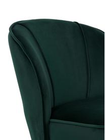 Fauteuil cocktail en velours Lucky, Revêtement : vert foncé Pieds : noir