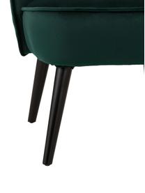 Sillón cóctel de terciopelo Lucky, Tapizado: terciopelo (100% poliéste, Estructura: madera de pino, madera co, Patas: madera de caucho, Terciopelo verde oscuro, An 59 x F 68 cm