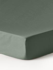 Drap-housse en satin de coton pour surmatelas Premium, Vert foncé, larg. 90 x long. 200 cm, haut. 15 cm