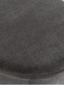 Samt-Hocker Haven in Grau, Bezug: Baumwollsamt, Fuß: Metall, pulverbeschichtet, Grau, Goldfarben, ∅ 38 x H 45 cm