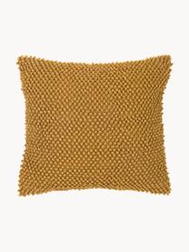 Povlak na polštář s měkkým strukturovaným povrchem Indi, 100 % bavlna, Hořčicově žlutá, Š 45 cm, D 45 cm