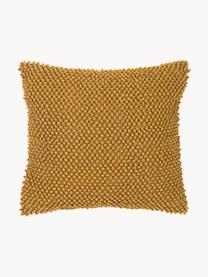 Housse de coussin douce 45x45 Iona, 100 % coton, Jaune moutarde, larg. 45 x long. 45 cm