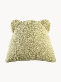 Coussin moelleux en peluche Bear, Vert clair, larg. 37 x long. 40 cm