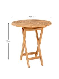 Table de jardin en bois de teck Oviedo, Ø 70 cm, Bois de teck, Bois de teck, Ø 70 x haut. 75 cm