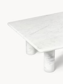 Marmeren salontafel Mabel, Marmer, Gemarmerd wit, B 80 x D 80 cm