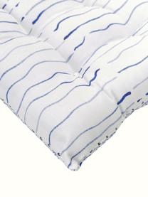 Cuscino sedia reversibile in cotone fantasia Andrea, Rivestimento: 100% cotone, Blu, Larg. 40 x Lung. 40 cm