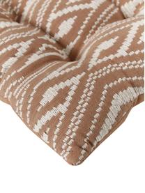 Cuscino sedia in cotone Blaki, Rivestimento: 100% cotone, Marrone, crema, Larg. 40 x Lung. 40 cm