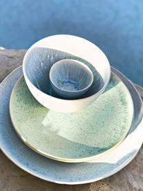 Ručně malovaný snídaňový talíř s reaktivní glazurou Areia, 2 ks, Mátová, tlumeně bílá, béžová