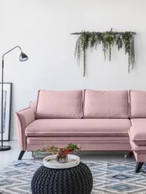 Sofa narożna z funkcją spania i miejscem do przechowywania Charming Charlie, Tapicerka: 100% poliester, w dotyku , Stelaż: drewno naturalne, płyta w, Brudny różowy, S 228 x G 150 cm