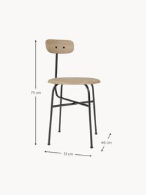 Holzstuhl Afteroom mit Metall-Gestell, Gestell: Stahl, pulverbeschichtet, Helles Eichenholz, Schwarz, B 46 x T 51 cm