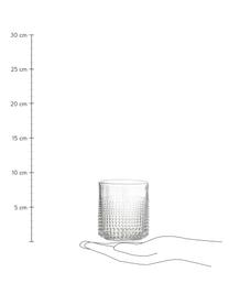 Waterglazen Gro met structuurpatroon, 6 stuks, Glas, Transparant, Ø 8 x H 9 cm, 300 ml