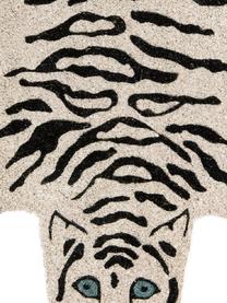 Fußmatte White Tiger, Oberseite: Kokosfaser, Unterseite: PVC, Gebrochenes Weiß, Schwarz, B 45 x L 70 cm
