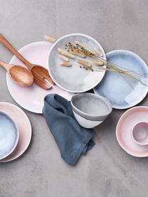 Ručně vyrobené snídaňové talíře s barevným přechodem Atlantis, 4 ks, Kamenina, Šedá, bílá, Ø 23 cm, V 2 cm